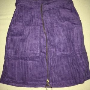 FOREVER 21 PURPLE A-Line Corduroy Mini Skirt